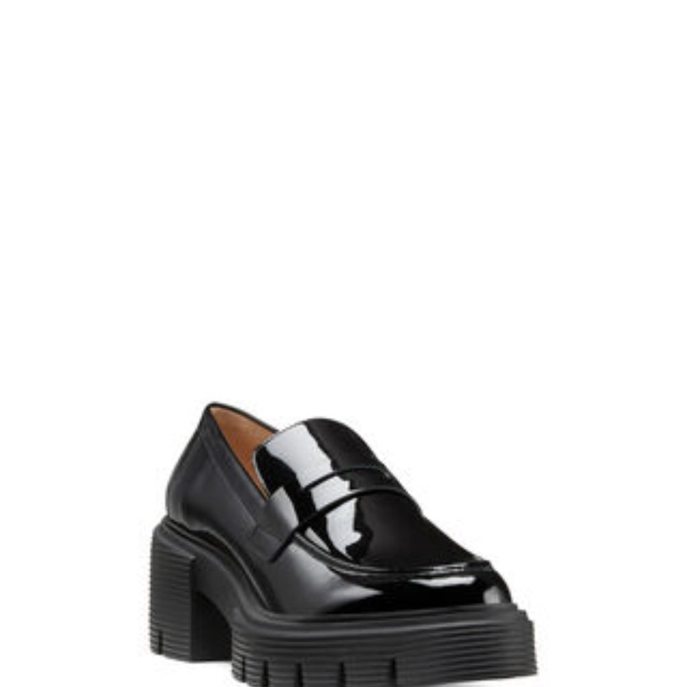 STUART WEITZMAN Soho loafers black Patent Leather Size: 9 with 60 mm heel